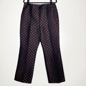 Talbots 2023 Kick Crop Pants Red Metallic Holiday Dot Side Zip Women's Size 6